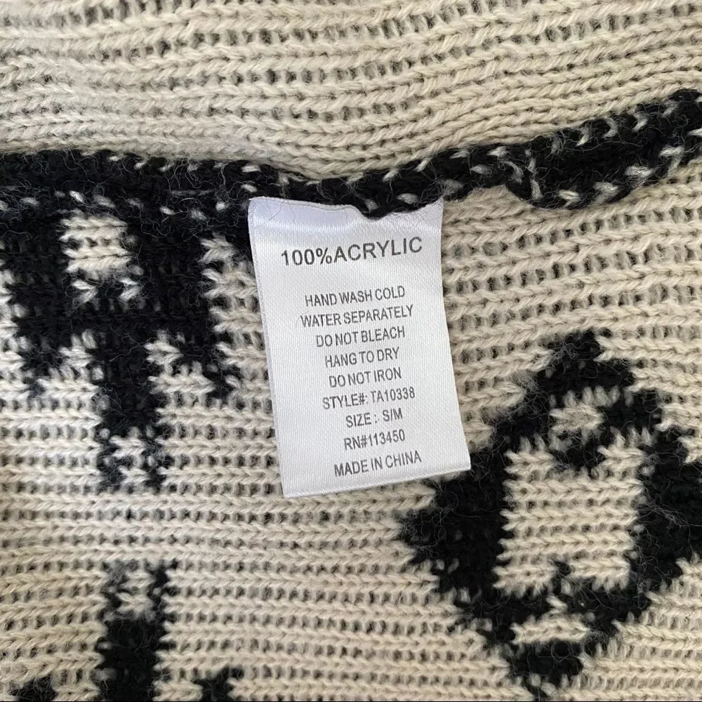 Lulumari Aztec tribal pattern open cardigan S/M